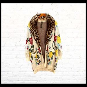 Anthropologie Never Worn! Removable Collar, Fabulous Print- Unique Cardigan.